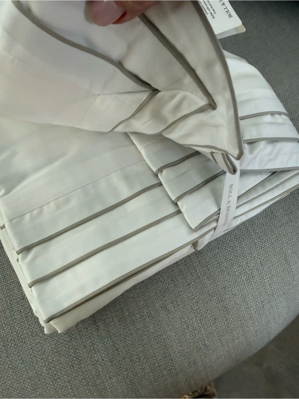 Boll & Branch NEW Full/Queen Duvet  In White/Pewter 🔥No offer item🙏🏻 $369 MSRP